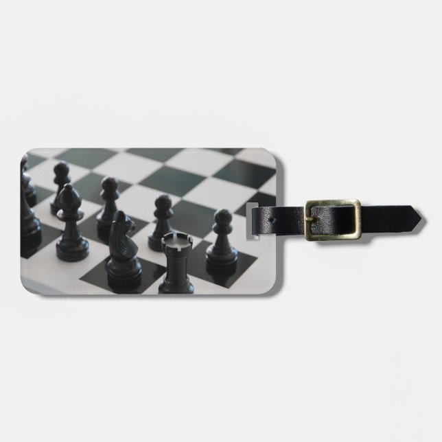 Para Maletas Tarjeta de ajedrez y etiqueta de equipaje PIeces (Frente Horizontal)