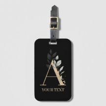 Una etiqueta de equipaje personalizada con floral 