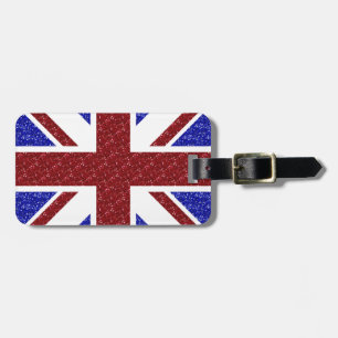 Para Maletas Union Jack Travel: Etiqueta de equipaje Glam Purpu