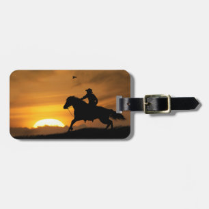Para Maletas Vaquero que viaja solitario en la etiqueta del equ