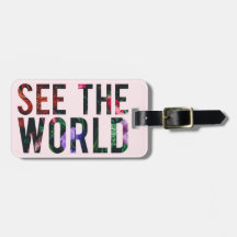Vea el mundo, etiqueta del equipaje