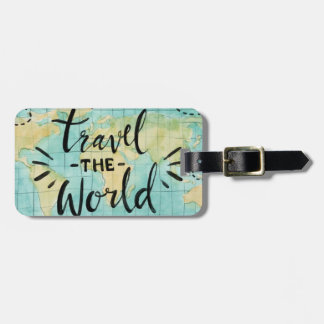 Para Maletas Viaja la etiqueta del equipaje de la acuarela del