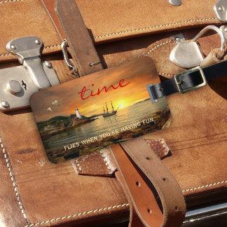 Para Maletas Vintage Sailboat Sunset Ocean Lumaletas Etiqueta