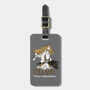 Para Maletas Virgo La etiqueta de equipaje del horoscopio gris 
