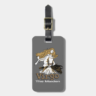 Para Maletas Virgo La etiqueta de equipaje del horoscopio gris 