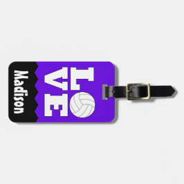 Para Maletas Vóley AMOR Nombre personalizado y etiqueta de bols