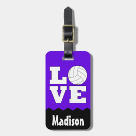Para Maletas Vóley AMOR Nombre personalizado y etiqueta de bols