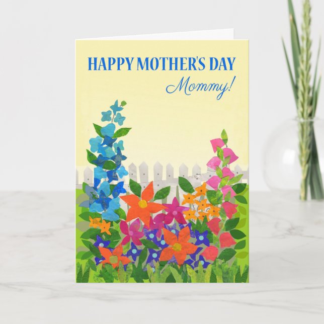 Para mamá en la tarjeta de jardín de flores del dí (Anverso)