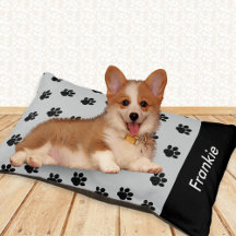 Cama Personalizada de Huellas de Pata Grises Elega