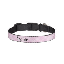 Collar de perros con nombre personalizado rosado