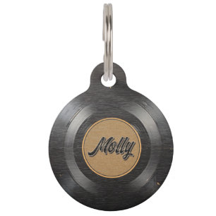 Para Mascotas Disco de Vinilo Retro - Placa de Identificación de