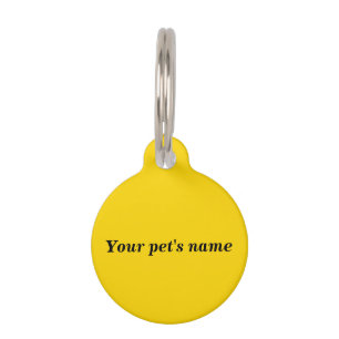 Para Mascotas El nombre de tu mascota en placa amarilla redonda