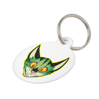 Para Mascotas Gato de dibujos animados fluorescente placa identi