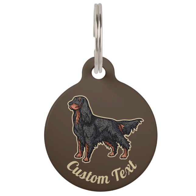 Para Mascotas Ilustración de Gordon Setter Placa de identificaci (Anverso)
