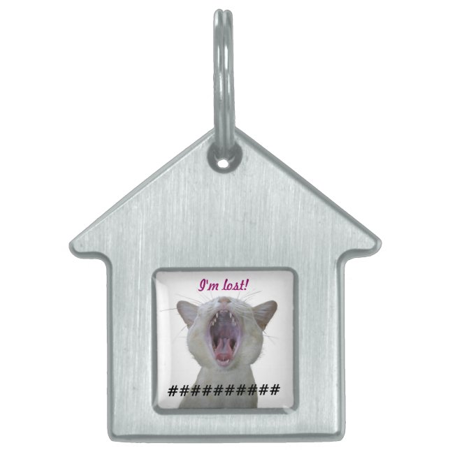 Para Mascotas Placa de gato perdido (Frente)
