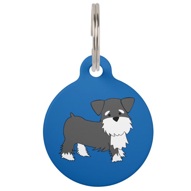 Para Mascotas Placa de identificación adaptable del Schnauzer (Anverso)