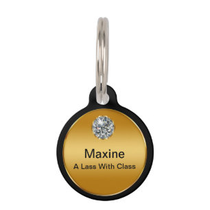 Para Mascotas Placa de identificación con clase del monograma