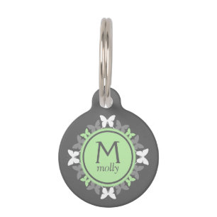 Para Mascotas Placa de identificación con monograma de la