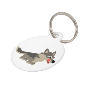 Para Mascotas Placa de identificación hambrienta del lobo del
