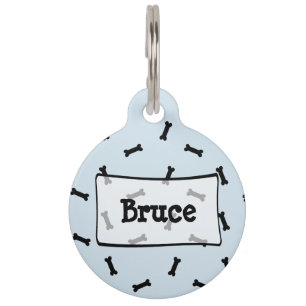 Para Mascotas Placa de identificación linda azul personalizada