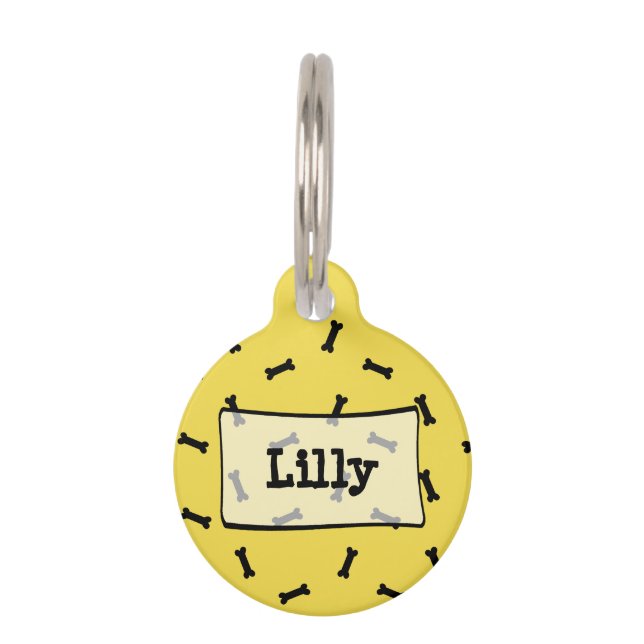 Para Mascotas Placa de identificación linda personalizada del (Anverso)