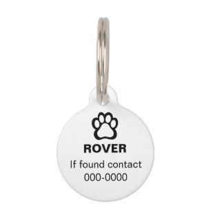 Para Mascotas Placa de identificación personalizada con huella d