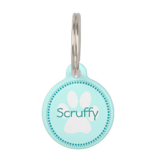 Para Mascotas Placa de identificación verde azulada de la