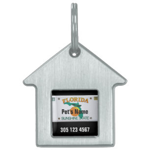 Para Mascotas Placa de la Florida (personalizable)