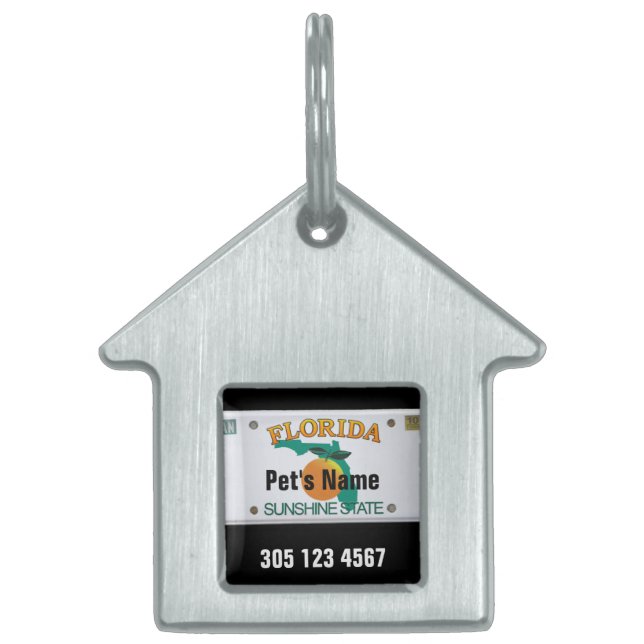 Para Mascotas Placa de la Florida (personalizable) (Frente)