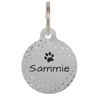 Para Mascotas Placa de perro gris personalizada