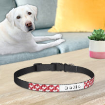 Red Cube Pattern Dog Collar