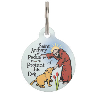 Para Mascotas San Antonio de Padua, Protege a Este Perro, placa 