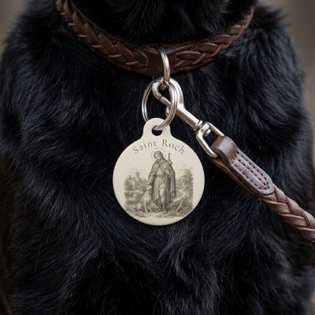 Para Mascotas San Roque Santo Patrón De Los Perros Placa De Iden (Subido por el creador)