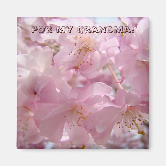 ¡Para mi abuela! imán Flores de árbol rosado Flora (Frente)