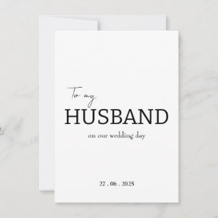 Para mi esposo en el día de nuestra boda tarjeta d