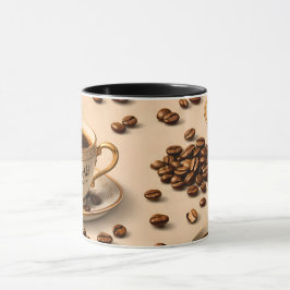 Para mí, granos de café y taza de espresso elegant