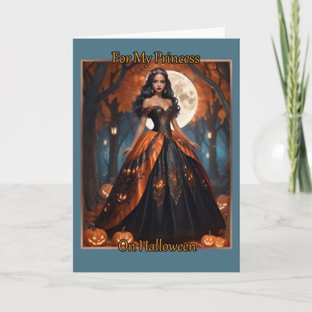 Para mi princesa en la tarjeta de Halloween (Anverso)