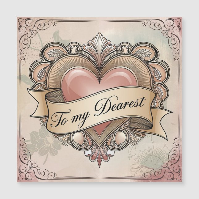 Para mi querida: Diseño de corazón ornamentado (Anverso)