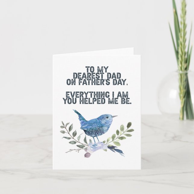 Para mi querido papá Tarjeta de pájaro del Día del (Anverso)
