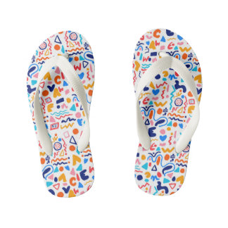 Para Niños 🌈 Chanclas con patrón de garabato coloridas