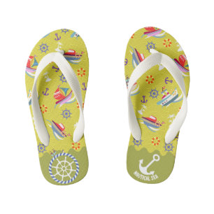 Para Niños Chanclas de Niño Verde Limón Mar Náutico