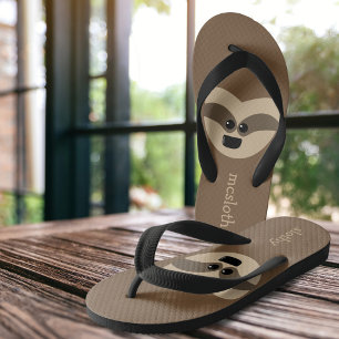Para Niños Chanclas Personalizadas Divertidas de Perezoso par
