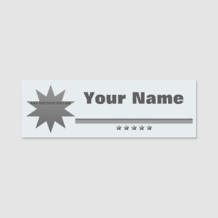 Para Nombres 5 Star Silver Text Professional Name Etiqueta