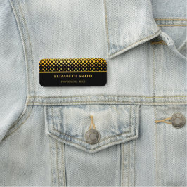 Para Nombres Elegancia etiqueta de nombre negro dorado