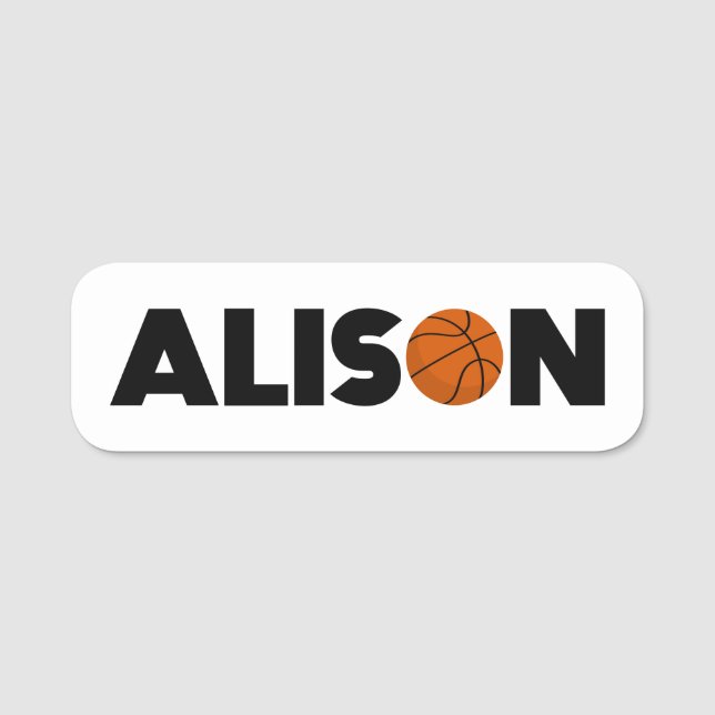 Para Nombres Etiqueta Alison Basketball Name (Anverso)