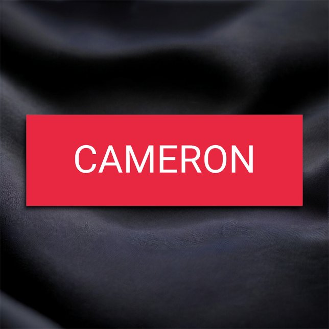 Para Nombres Etiqueta clásica de nombre rojo magnética o estamp (MISOOK Red Name Tag)