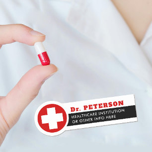 Para Nombres Etiqueta con nombre de médico de salud moderno de