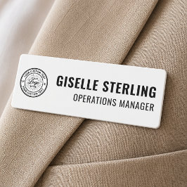 Para Nombres Etiqueta con nombre del empleado y logotipo