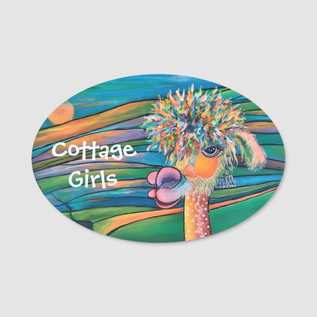 Para Nombres Etiqueta conocida de Kathleen de la alpaca (Anverso)