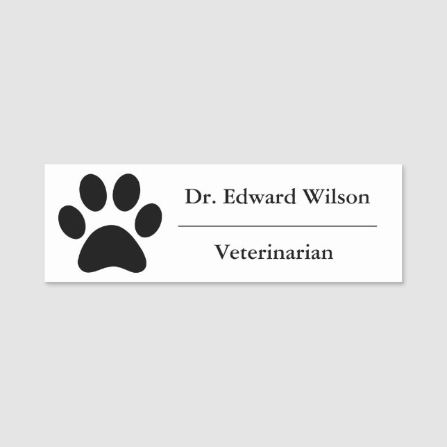Para Nombres Etiqueta conocida veterinaria de la impresión de (Anverso)